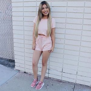 White Fox Boutique pink two piece set